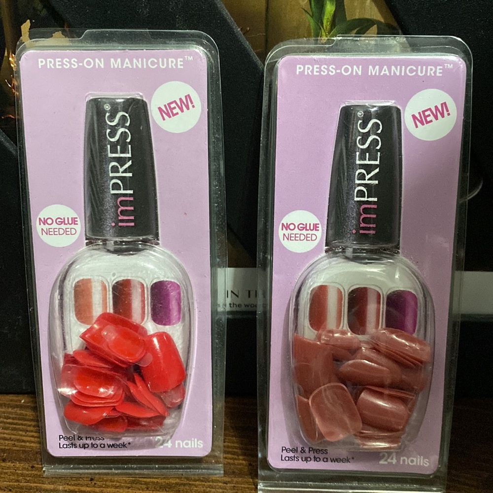 NEW 2 pack of imPRESS press on nails (Pink & Red)